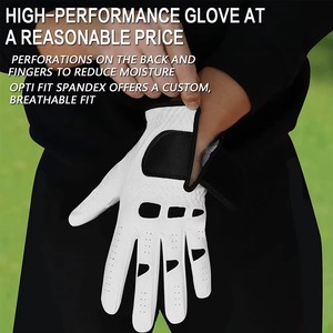 Gants de golf blancs personnalisés de qualité supérieure, en cuir Cabretta, pour adultes, durables, pour activités de plein air, offrant une protection maximale – Vente chaude - Product Image 2