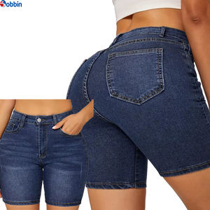 BOBBIN INDUSTRIES Short en jean d'été pour femme, décontracté, de haute qualité, confortable, couleur personnalisable, respirant, poches boutonnées, style vintage et tendance - Product Image 6