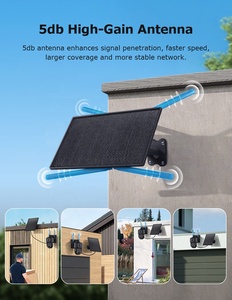 Ubox 4G Solar Recorder Router, Set de Cámaras de Seguridad CCTV, <span class=keywords><strong>Cámara</strong></span> IP de Red con Video en Tiempo Real, <span class=keywords><strong>Cámara</strong></span> de Vigilancia WiFi de 4 Canales con Energía Solar - Product Image 2