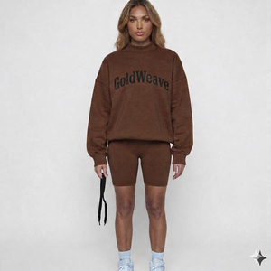 Sweat-shirt à col montant en molleton de coton brossé doux, coupe oversize, chaud, style streetwear décontracté et confortable pour l'hiver - Product Image 1