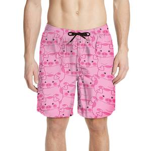 Shorts de bain pour hommes, légers, respirants, à séchage rapide, élégants, avec cordon de serrage, 100% polyester, pour la plage - Product Image 5
