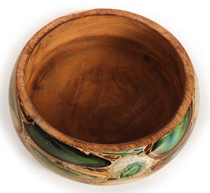 Bol de service en bois artisanal, finition naturelle, bol décoratif pour table à manger, cuisine, service de salade de fruits et cadeaux - Product Image 4