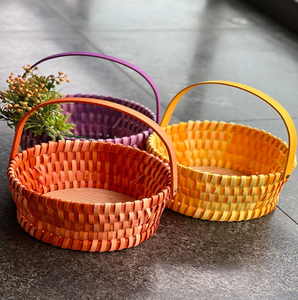 Charming Luxury Round Open-Weave <b>Bamboo</b> Gift Box <b>Basket</b> Attached Lid Metal Handle Hanging Function Available Wholesale Prices - Product Image 6