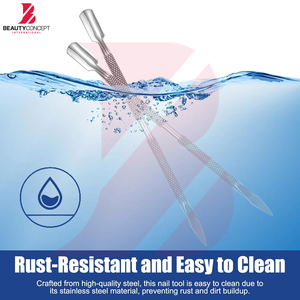 Pousse-cuticules professionnel en acier inoxydable à double extrémité, éliminateur de peaux mortes, nettoyeur d'ongles, outils de manucure et pédicure - Product Image 3