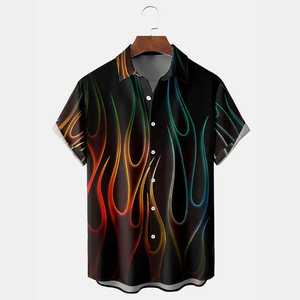 Camisa Hawaiana Personalizada al por Mayor para Hombre, Manga Corta, Cuello Mao, Secado Rápido, Transpirable, para Verano - Product Image 6