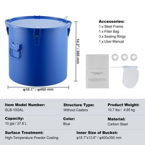 Contenitore per Olio da 10 Galloni in Acciaio al Carbonio per Cucine Commerciali, con Rivestimento Antiruggine, per Smaltimento e Trasporto Olio - Product Image 4