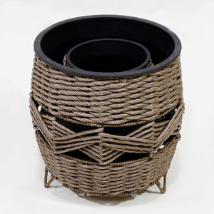 Artex Dong Thap fábrica Vietnam hecho a mano algas marinas jacinto de agua artesanías ecológicas macetas grandes - Product Image 4