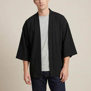 <b>Men's</b> Black Oversized <b>Kimono</b> <b>Jacket</b> Casual Full Sleeve Print Eco-Friendly Sporty Poplin Shirt Autumn Wear - Product Image 6