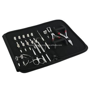 Kit d'outils professionnel pour extensions de cheveux, pinces pour perles, micro-anneaux, acier inoxydable, crochet pour tirer les boucles et les crochets - Product Image 1
