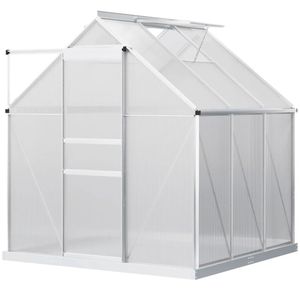 Piccola serra in policarbonato con tetto ventilato regolabile, copertura in polietilene e mylar, struttura in acciaio e legno per la coltivazione. - Product Image 2