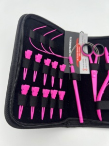 Kit de Herramientas para Extensiones de Cabello de Acero Inoxidable de Grado Quirúrgico, Color Rosa Intenso, con Logotipo Personalizado, Pinzas Reutilizables, Tijeras, Clips Metálicos - Product Image 4