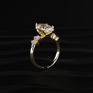 Bague solitaire en diamant de laboratoire taille marquise avec pierres latérales, certifiée IGI D à F, or, argent, jaune, blanc, rose, radiant - Product Image 4