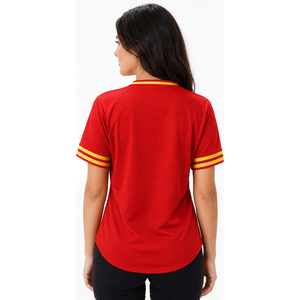 Camiseta Deportiva de Béisbol de Malla para Mujer, Personalizada, Cuello Redondo, Sublimada - Product Image 2