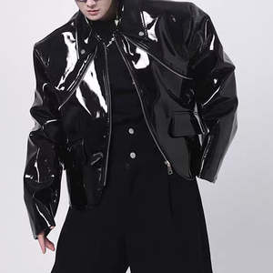 Veste en cuir PU à capuche pour homme NESTA SPORTS, style hip-hop, imperméable, streetwear, vêtements d'extérieur urbains de haute qualité - Product Image 1