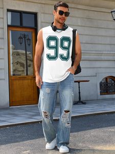 Débardeur en maille graphique pour homme, coupe oversize, sans manches, pour l'entraînement, vente en gros OEM - Product Image 6