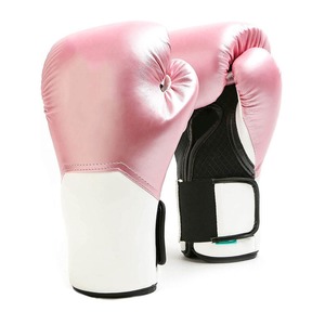 Gants de boxe en similicuir rose, fermeture Velcro, unisexe, pour l'entraînement de boxe - Product Image 2