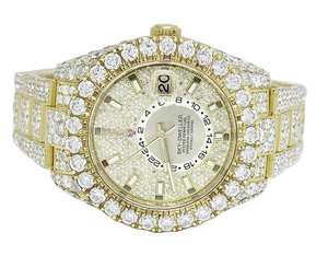 Reloj BOJ R.O.L.E.X.032 con Números Romanos, Moissanita Completa, de Lujo, Cuarzo Analógico, Acero, 41MM, 3BAR Resistente al Agua, Estilo Hip Hop para Hombre - Product Image 2