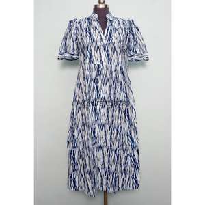 Vestido Midi Informal Bohemio Moderno para Mujer, Estampado Floral, Diseño de Túnica de Algodón Cómodo, Silueta en A, Tacto Suave, Estilo Veraniego - Product Image 1