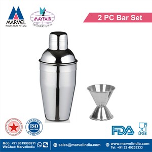 Juego de Bar de 2 Piezas con Coctelera y Juego de Medidas de Acero Inoxidable Ecológico, Diseño Moderno, Herramientas Duraderas - Product Image 2