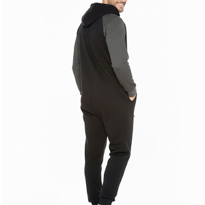 New Fashion Adult Mens Fleece Thermal Plus Size Quick Dry Breathable Plain Casual Hooded <b>Jumpsuit</b> Loungewear <b>Pockets</b> Loose - Product Image 4