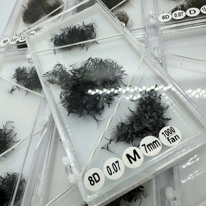 Extensions de cils volume en cheveux synthétiques, faites à la main, naturelles, longues, noir mat, bouquets préfabriqués, logo personnalisable, vente chaude - Product Image 3