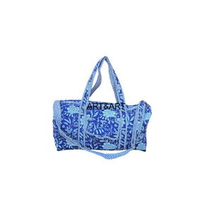 Sac de voyage matelassé en coton, sac à bandoulière imprimé floral, sac en cuir écologique, doublure en toile, sac de nuit tendance et lavable - Product Image 3