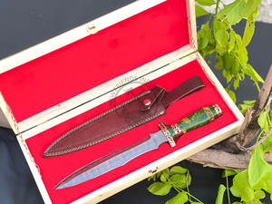 Nueva Edición de Cuchillo de Supervivencia Artesanal, Cuchillos Damasco Dogger con Mango de Resina, el Mejor Cuchillo de Caza Coleccionable, Cuchillo de Hoja Fija - Product Image 4