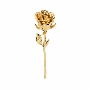 Rosa Real Bañada en Oro de 24k de Lujo, Flor Preservada Hecha a Mano con Tallo Largo y Caja de Regalo para Decoración de Aniversario o Boda - Product Image 1