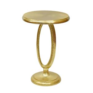 Table d'appoint sur pied en métal couleur cuivre de luxe tendance avec dessus en marbre unique - Product Image 4