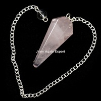Vente en gros de pendule de chakra en cristal naturel sept chakras à facettes cône radiesthésie Reiki pierres précieuses de guérison amour artisanat en cristal