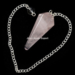 Péndulo de Chakra de cristal Natural al por mayor, cono facetado de siete Chakras, piedras preciosas curativas de Reiki, artesanías de cristal artesanales - Product Image 3