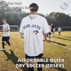 Maillot de baseball des Blue Jays pour homme, manches courtes, col en V, logo sublimé, polyester respirant, coupe classique, adulte, toutes saisons - Product Image 2