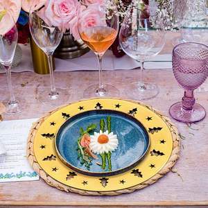 Assiette de présentation élégante argentée et dorée – Assiette de base stylée pour la mise en table de banquets de mariage - Product Image 5