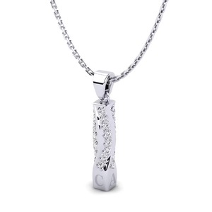 Stylish <b>Letter</b> 925 Silver Moissanite Pendant With Rhinestone Inlay Personalized CA <b>Charm</b> Unisex Classic Style Jewelry - Product Image 1