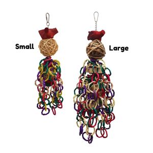 Jouets pour oiseaux en chaîne de rotin écologiques en Java, fournitures durables pour oiseaux - Product Image 1