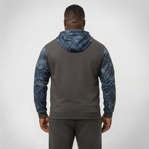 Wholesale Men Plus Size Hooded <b>Jacket</b> Custom Printed Zipper Hoodies Men Eco-Friendly Hooded Zipper Sportswear Terry Track Hoodie - Product Image 2