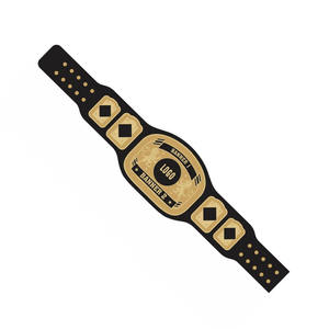 NOVERA INDUSTRIES Custom Boxing Championship Award Belt Black Gold Metal <b>Plate</b> Personalized <b>Name</b> Title Leather Strap Comfortable - Product Image 2