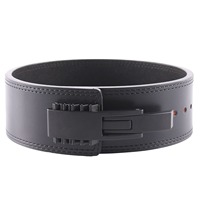 Ceinture de soutien lombaire respirante en cuir de vachette avec logo personnalisé pour la musculation, l'haltérophilie, unisexe