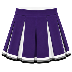 Jupe plissée pour femme, taille haute, violet foncé, blanc, noir, pour cheerleading, performance sportive, danse, uniforme de cheerleading - Product Image 2