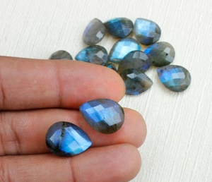 Natural Black Rainbow Cut Labradorite Briolette Loose Pear Shape Gemstone <b>Blue</b> Color Change Optical Effects India for Jewelry - Product Image 3