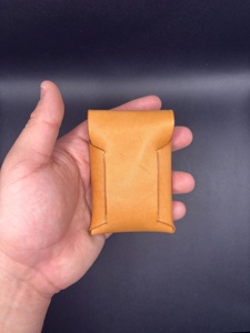 Portefeuille en cuir véritable sans couture, minimaliste, fin, porte-cartes, fait main, pour homme, LSW-0014 - Product Image 3