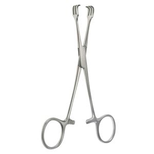Pince à pansement professionnelle Lahey 3x3 dents 6 en acier inoxydable, manuelle, pour chirurgie générale, stérilisée à haute température, 1 unité chirurgicale - Product Image 1