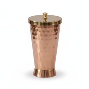 Vaso de Cobre con Tapa de Latón para Servir, con Beneficios Ayurvédicos para la Salud, Utensilios de Cobre y Latón - Product Image 1