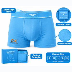 Boxers pour hommes en coton extensible, directement de l'usine, confort sans coutures, trunks anti-humidité, emballage personnalisé - Product Image 4