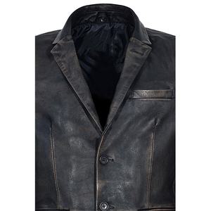 Balazer en cuir pour hommes, nouveau style vintage, noir bronze classique en peau de mouton véritable, grande taille - Product Image 5