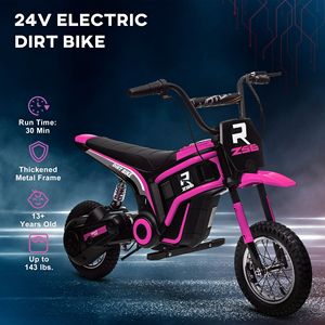 Moto Elettrica da Fuoristrada Rosa 24V 350W con Batteria al Litio, Velocità Fino a 15 MPH, Acceleratore a Manopola - Product Image 6