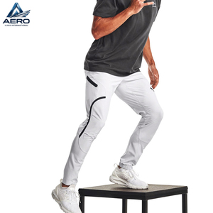 Pantalon tricoté pour homme, blanc et bleu, haute qualité, léger, possibilité d'imprimer votre propre logo personnalisé, pantalon de sport - Product Image 3