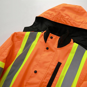Wholesale Quality <b>High</b> <b>Visibility</b> Breathable Zippered Reflective <b>Softshell</b> Work <b>Jacket</b> Customizable Options OEM Service Cotton - Product Image 5