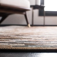 Tapis en cuir de vache brun et blanc, décoration rustique en patchwork, tapis en cuir de vache à rayures en patchwork, brun au centre et blanc sur les côtés