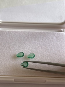 7x5 mm, Esmeralda Natural Corte Pera, Cristal Limpio, Transparente, Alta Calidad, Juego de Esmeraldas Pera Brillantes, Sueltas, 1.31 quilates, 3 Piezas - Product Image 5
